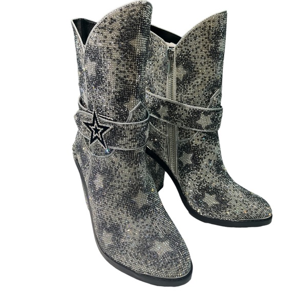 Boots - Rhinestones boots - Sheriff Shine Boots - Black/Silver with stars NWT - Picture 7 of 13